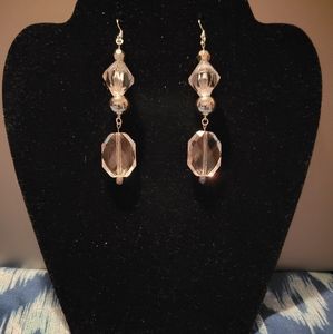 Clear silver earrings